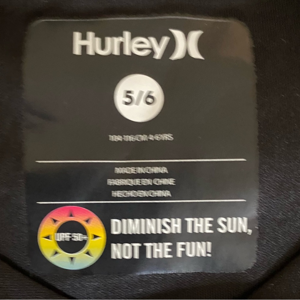 HURLEY KIDS 2-PIECE SWIM SET UPF 50+ LONG SLEEVE SHIRT & TRUNKS SIZE 5/6 🌟EUC🌟 - Picture 10 of 16